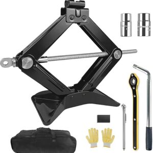 Car Lift Jack Kit 2 Ton (4409 lbs) Tire ScissorJack Tool Kit