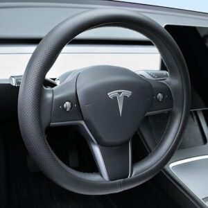 Nappa Leather Steering Wheel Cover for Tesla Model