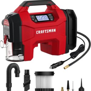 CRAFTSMAN Inflator/Vacuum/Blower 3-IN-1,Tire Inflator Portable Air Compressor