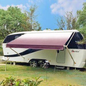 Awnlux White Manual RV Awning Full Set Assemblies for RV